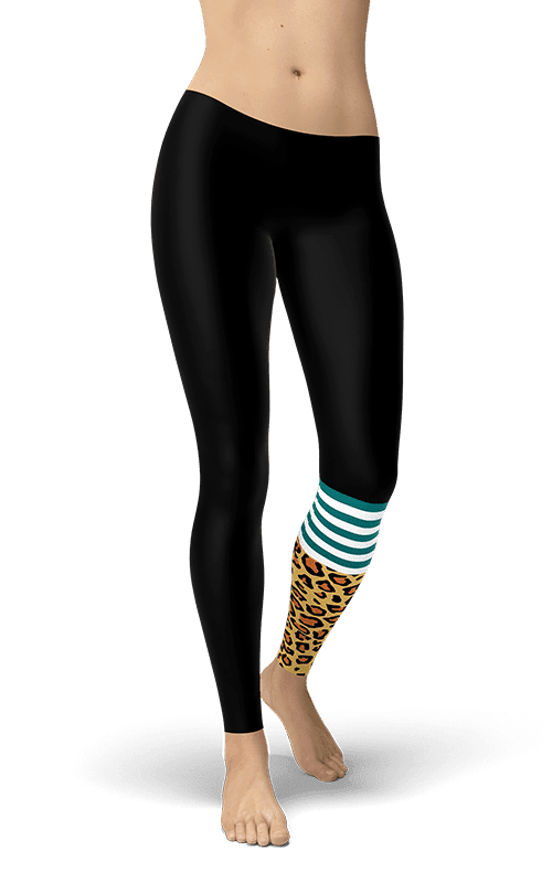 black leopard surf style leggings yoga pants activewear for women athleisure gym fitness wear athletic bottoms running tights