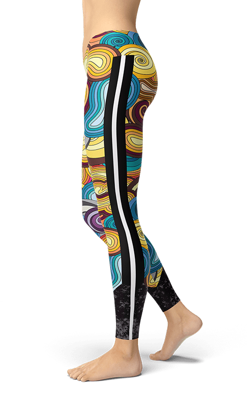 boho graffiti art leggings yoga pants athletic bottoms tighst gym fitness activewear