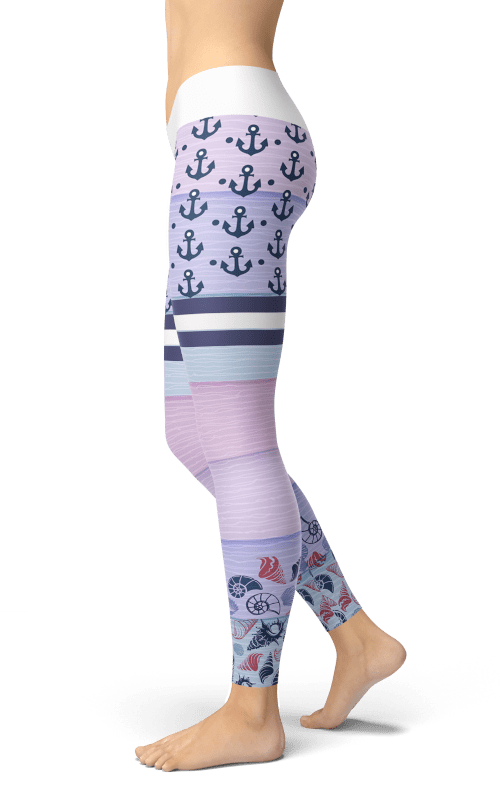 leggings couleur lavande symbole de l'ancre vêtements de sport et de fitness
