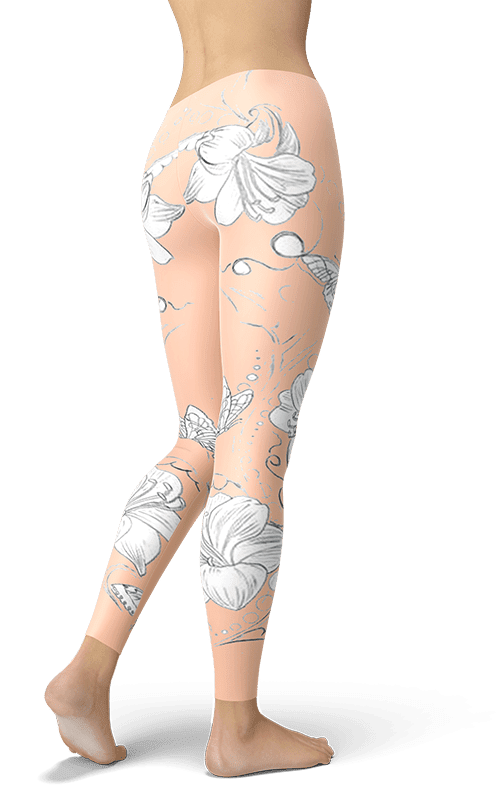 leggings estilo tatuaje flor de lis pantalones de yoga athleisure activewear gym and fitness wear