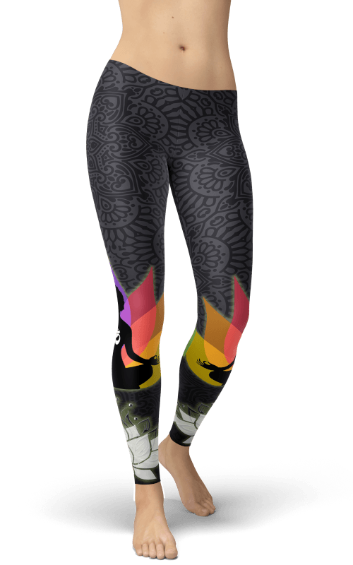 flor de loto buda leggings pantalones de yoga ropa de gimnasia y fitness