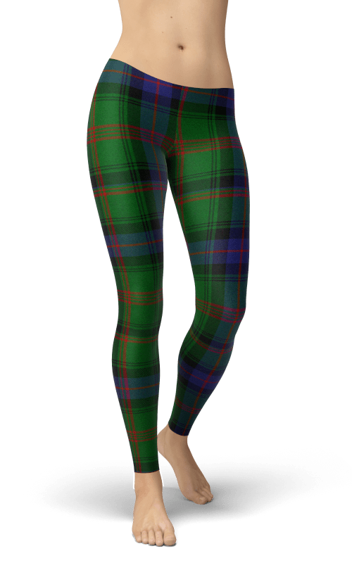 park tartan plaid leggings Scottish design gym and fitness wear sports clothing