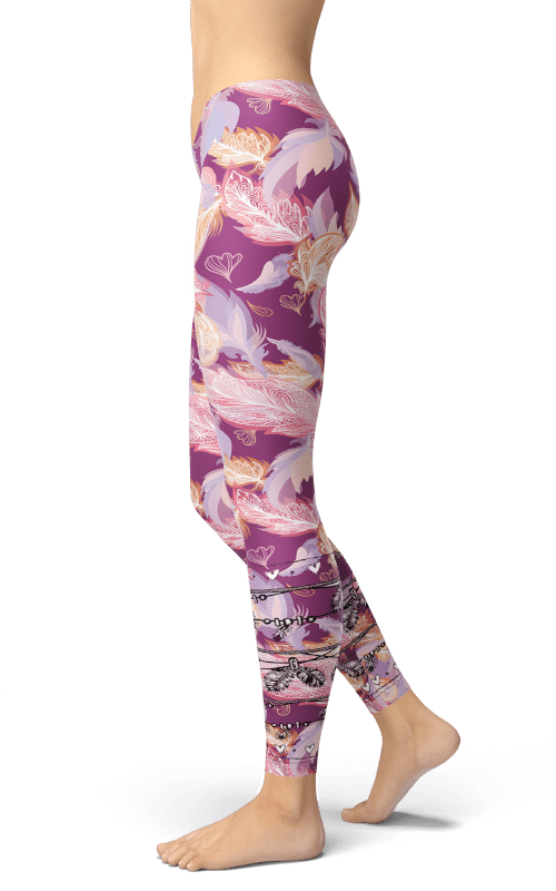 leggings de plumas rosas ropa de yoga bohemia ropa de gimnasia ropa deportiva