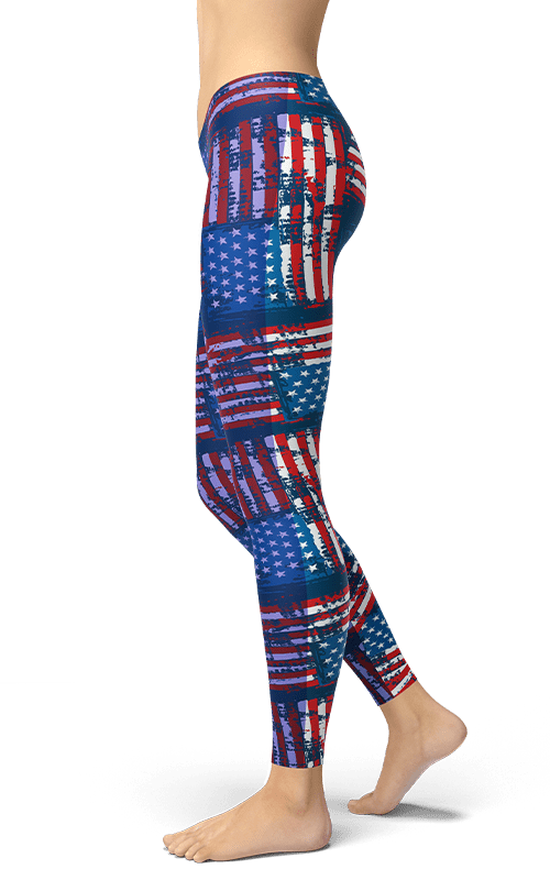 leggings drapeau américain pantalon de yoga foncé et lumineux pantalon de gym collant de fitness athleisure activewear pour femmes bas athlétiques