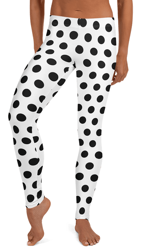 leggings blanc noir à pois pantalon de yoga pantalon de gym vêtements de fitness activewear athleisure